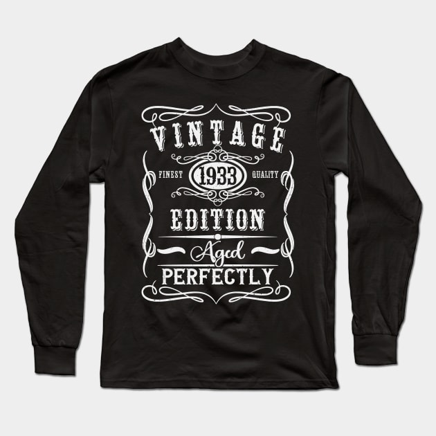 Vintage 1933 90th Birthday Long Sleeve T-Shirt by Etopix